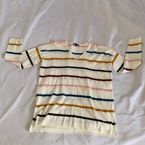 White multicolored stripe tunic-Size Large